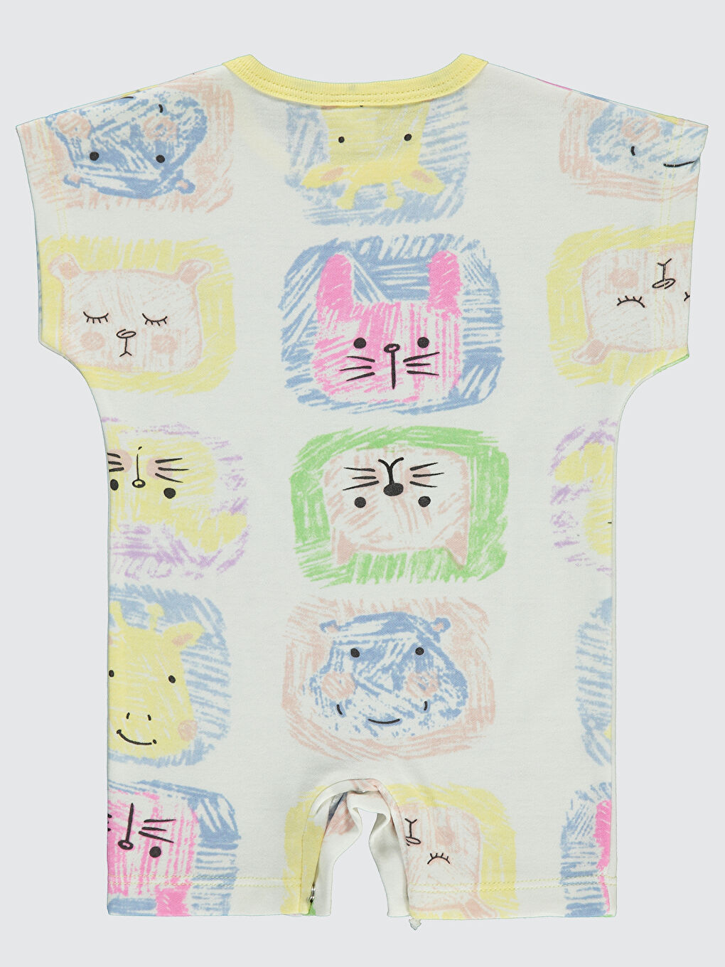 Kız Bebek Patiksiz Tulum 0-6 Ay Sarı-1