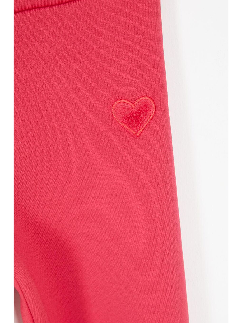 Pembe Kalp Nakışlı İçi Pelüş Kız Çocuk Tayt 17089-2