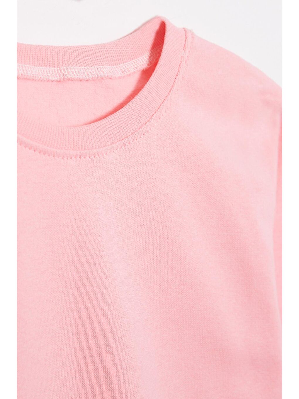 JackandRoy Pudra Pembe Yuvarlak Yaka Uzun Kollu Kız Bebek Sweatshirt - 2