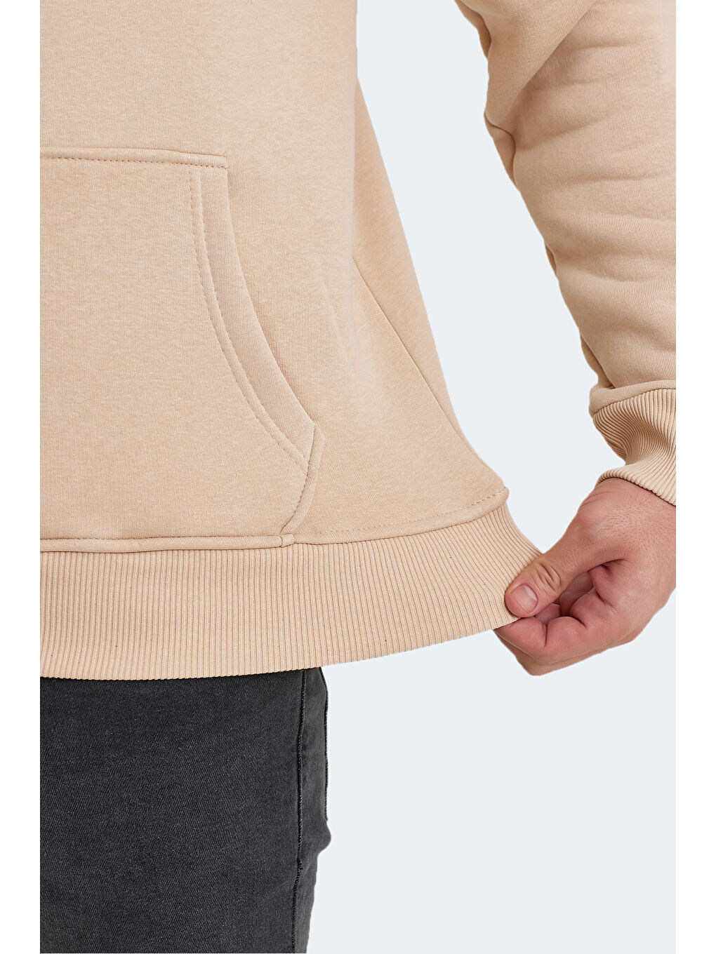 OCTAVIA IN Erkek Kapüşonlu Cepli Bej Sweatshirt-5