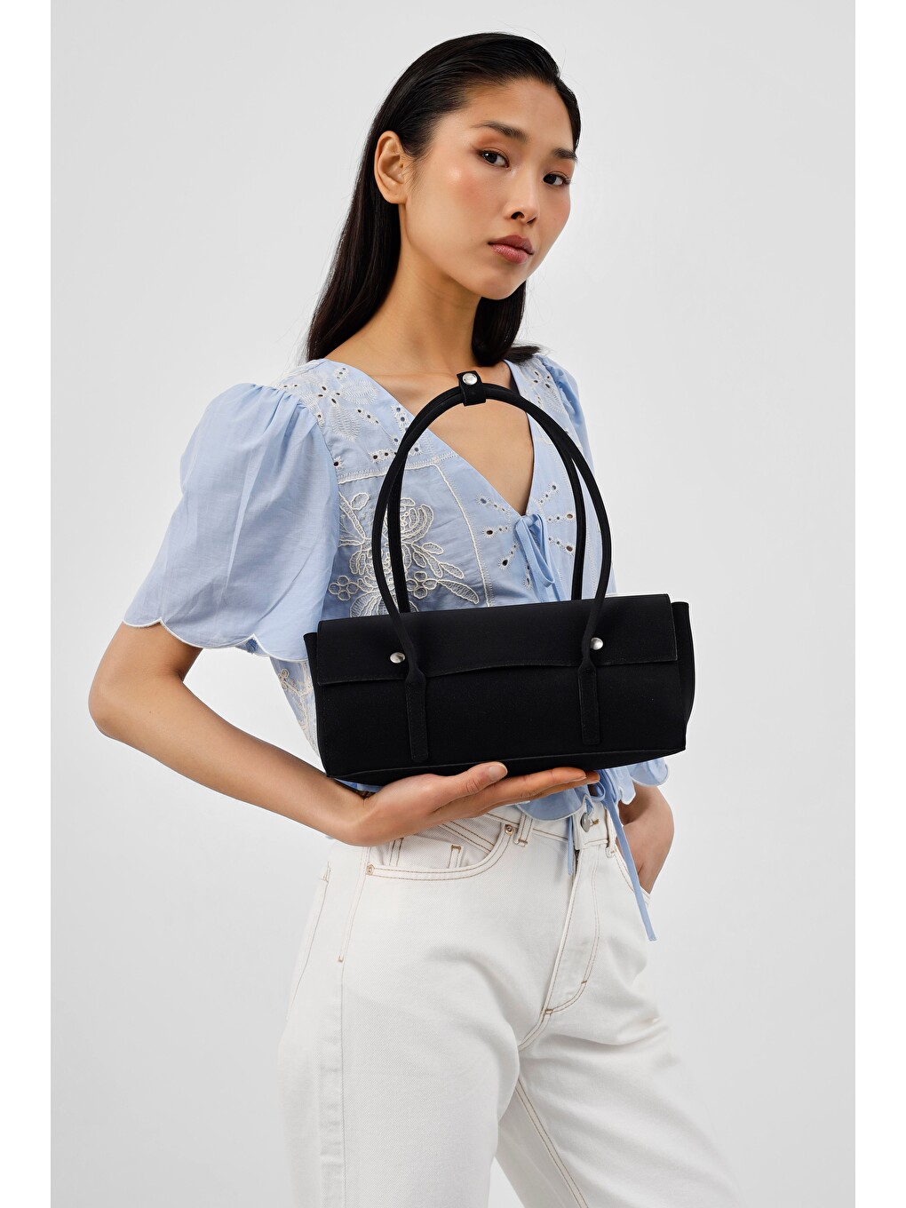 Mari Vintage Baget Çanta Siyah-1