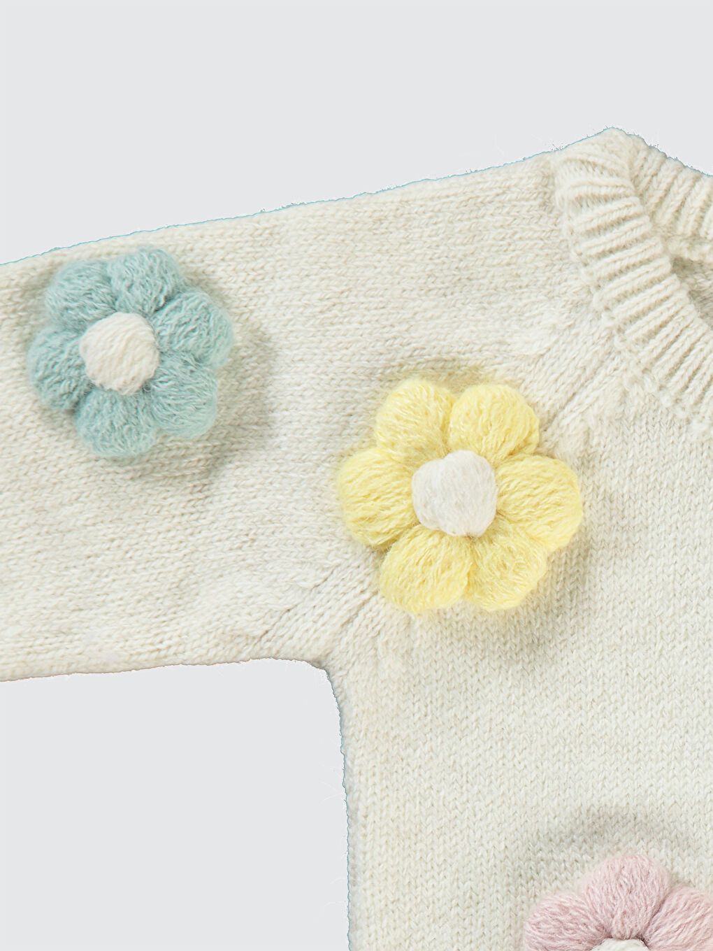 Baby Çiçek Nakışlı Hırka 6-18 Ay Ekru-2