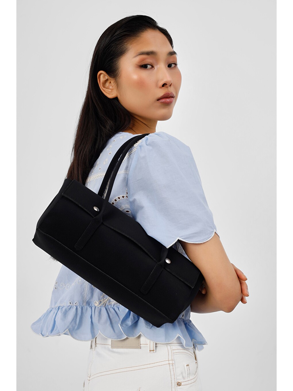 Mari Vintage Baget Çanta Siyah-3