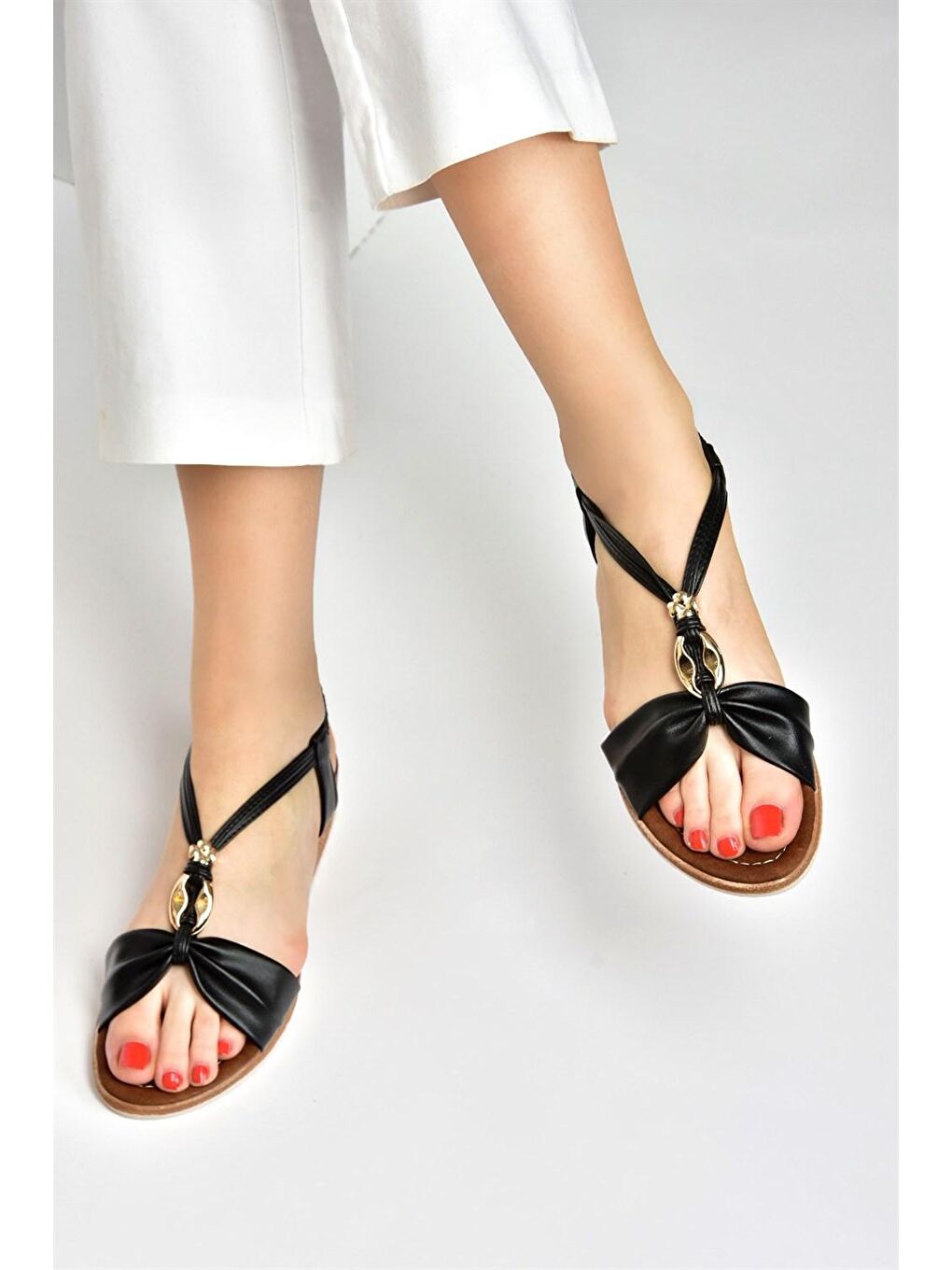 Siyah Günlük Kadın Sandalet M258313509-4