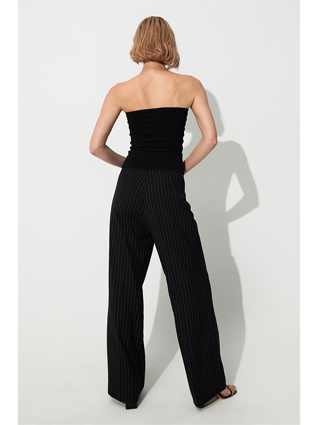 Siyah Göbek Üçgen Detaylı Triko Büstiyer SWA4656Sİ-4