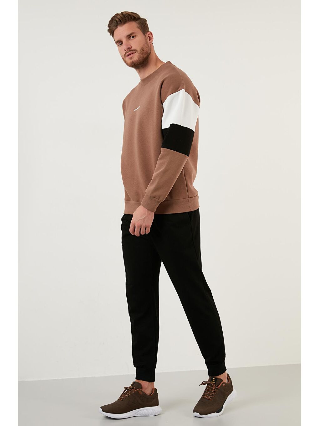 Bej Pamuklu Oversize İçi Tüylü Yumuşak Şardonlu Sweat 5905298-2