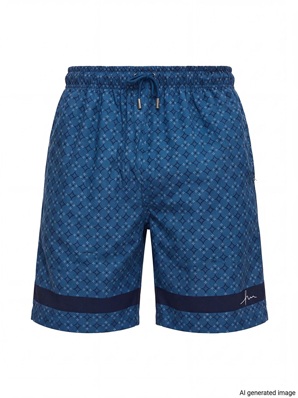 İndigo Yıldız Desenli Lacivert Erkek Kısa Havuz Ve Deniz Şortu 5065