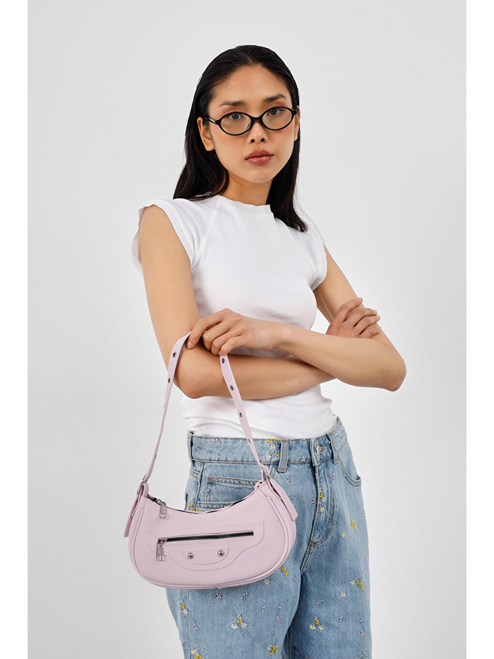 Sandy 90'S Retro Baget Çanta Sakura Pembe-4