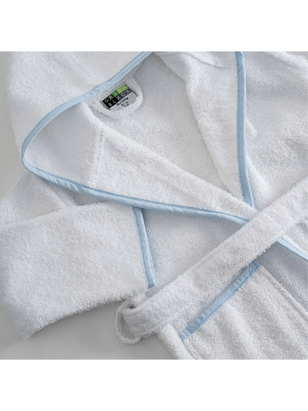 Karışık Animals Erkek Çocuk Bornoz %100 Pamuk Nakışlı Beyaz-Mavi-2