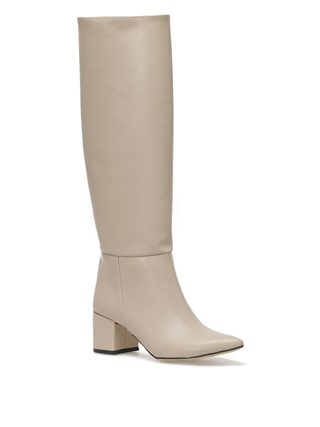 Bej SENRY 2PR Krem Kadın Topuklu Çizme-1