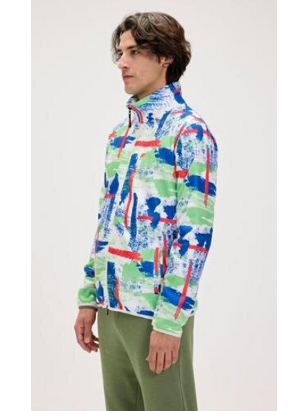 Karışık Full Zip Drew Polar Erkek Dik Yaka Fermuarlı Sweatshirt