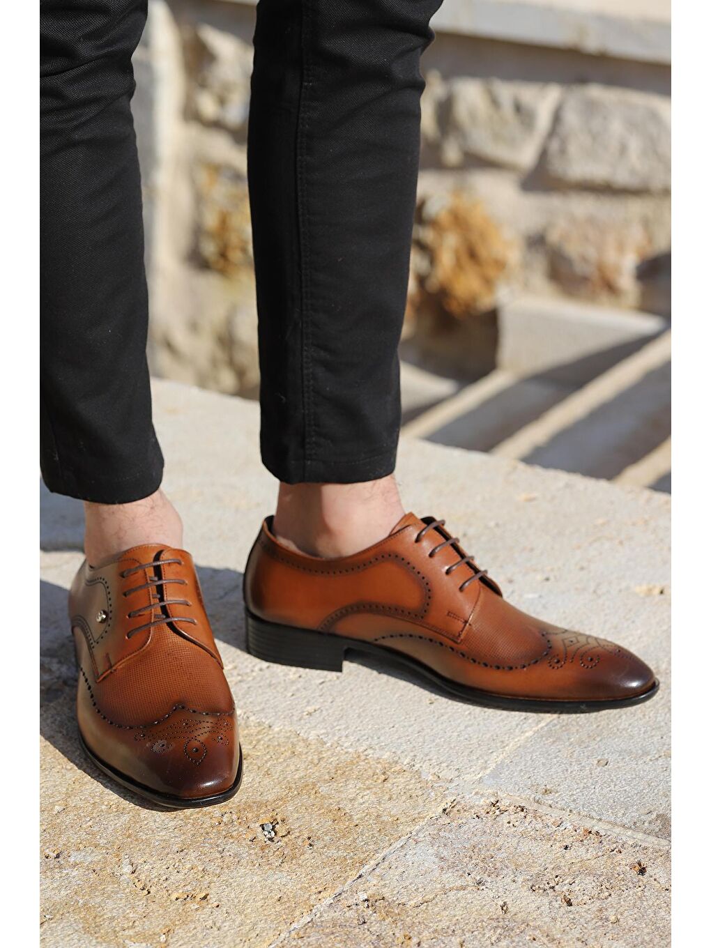 Kahverengi P216 %100 Deri Klasik Erkek Ayakkabı-1
