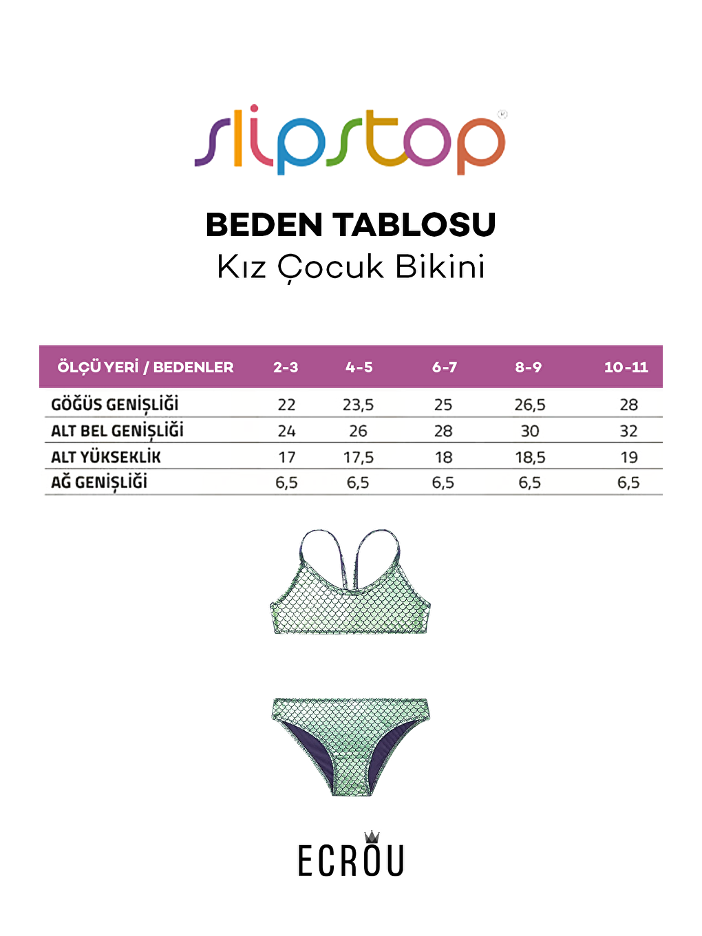 Slipstop Karışık Kız Çocuk Aida Bikini - 4-5 Yas - 2