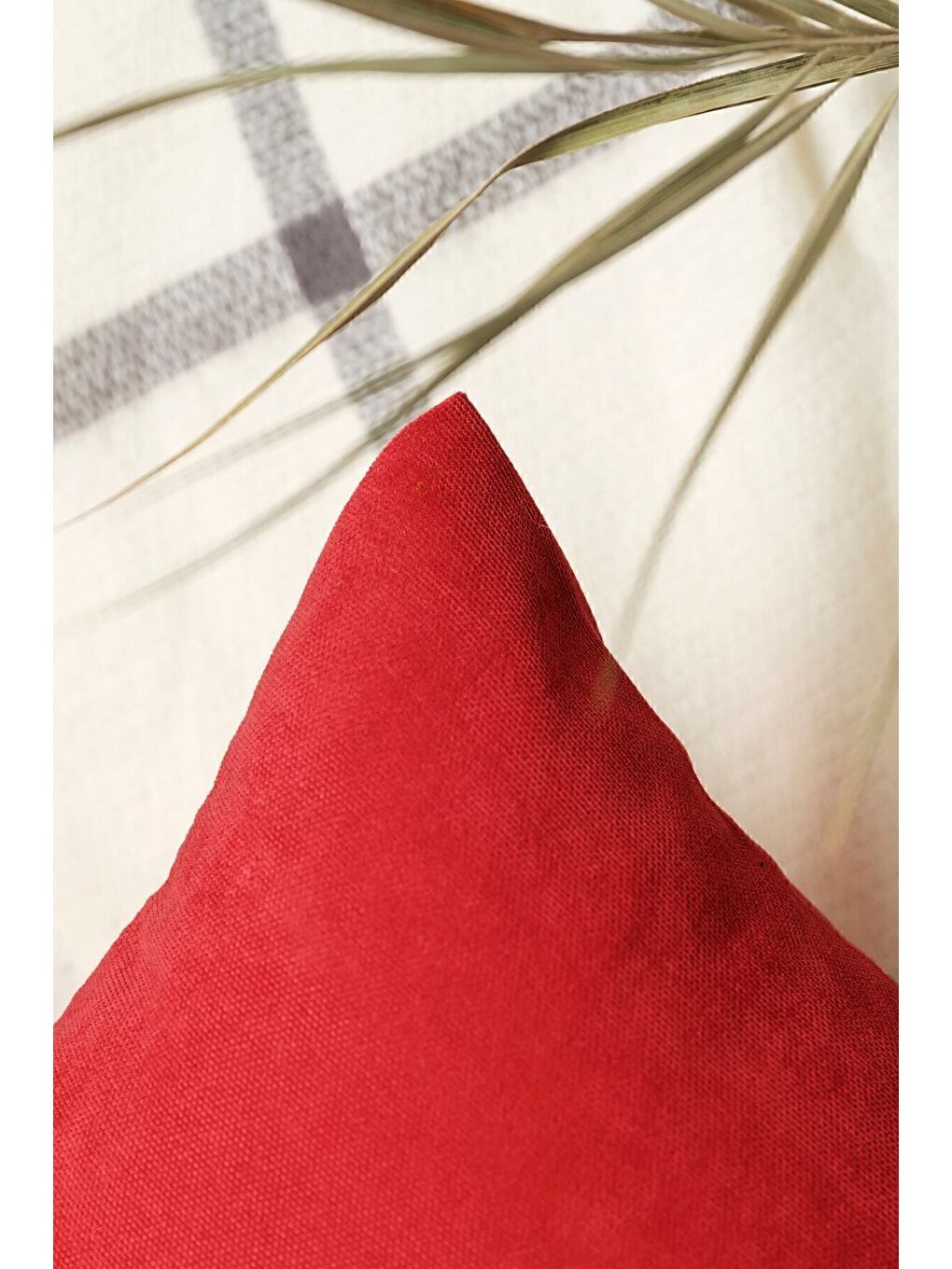 Panoroma Süet Dokulu Düz Punch (Panç) İçin Uygun Kırmızı 45X45 Dekoratif Kırlent Kılıfı-2