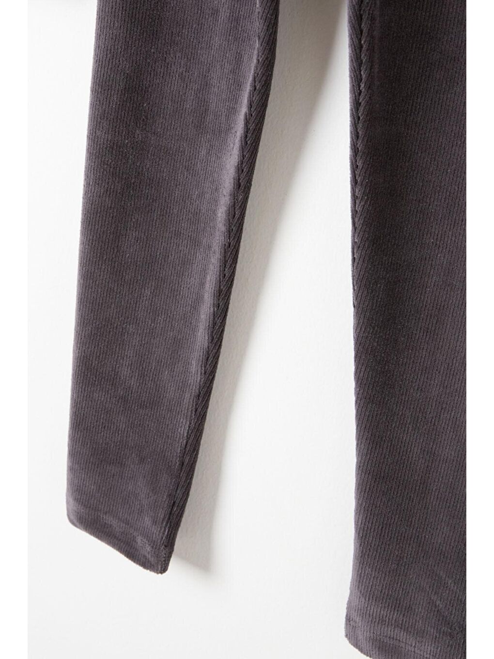 Kız Çocuk Fitilli 2li Kadife Tayt Siyah-Gri 16482-2