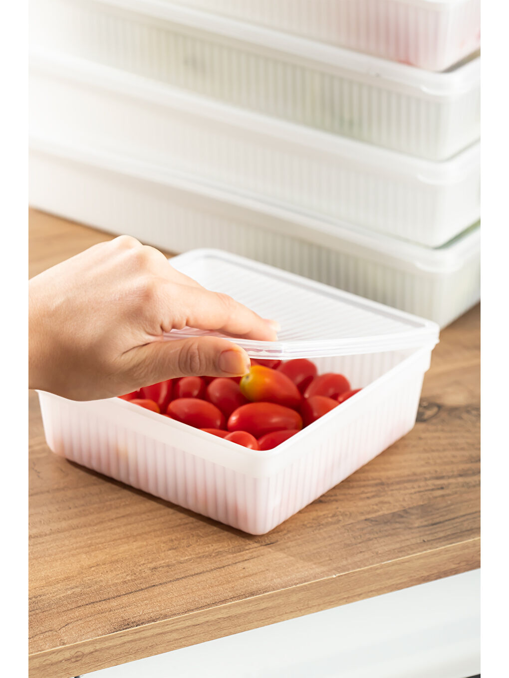 24lü Buzdolabı Düzenleyici Derin Dondurucuya -25 Uygun Etiketli Buzluk Bakliyat Saklama Kabı - Beyaz-3