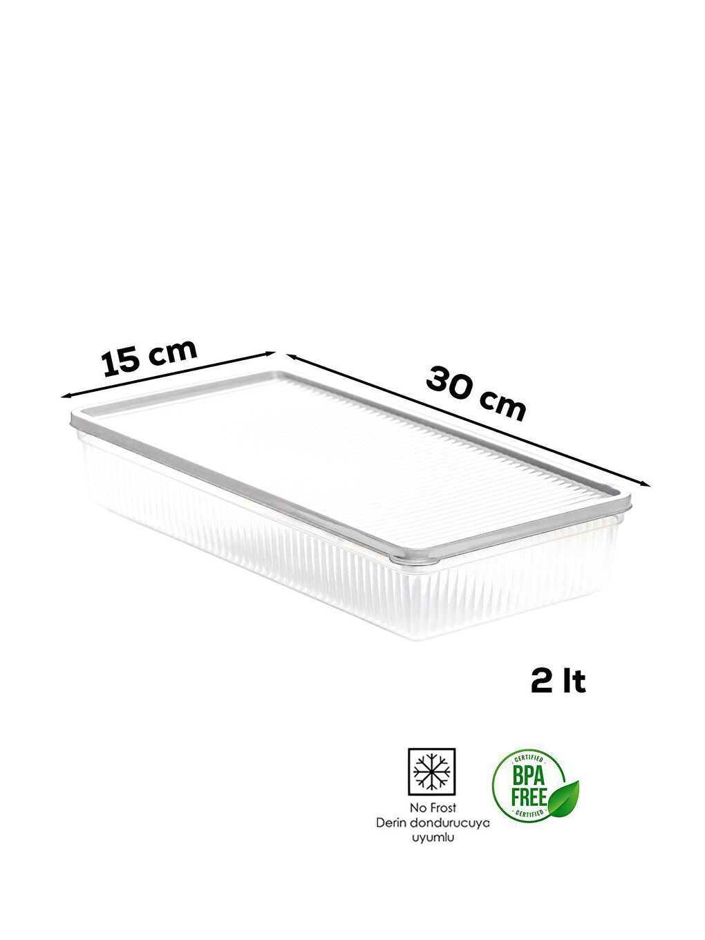 Renksiz 1106 12li Erzak Çok Amaçlı Bakliyat- Still Box Buzluk Derin Dondurucu Saklama Kabı 2 L-3