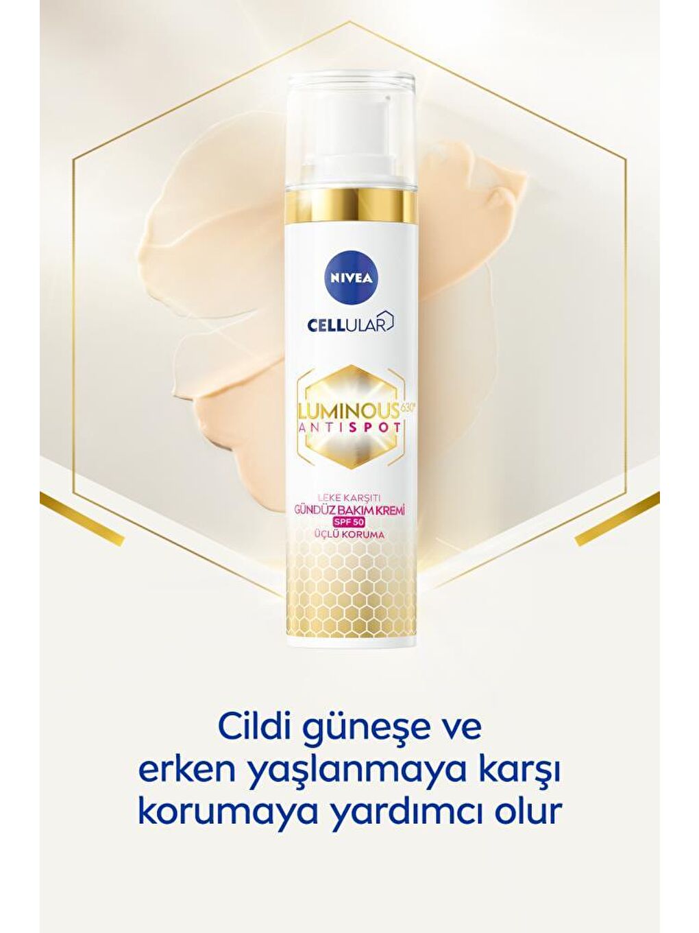 NIVEA Şeffaf Luminous630 Leke Karşıtı Gündüz Yüz Kremi 40 ml, Spf50 Yüksek Güneş Korumalı, E Vitamini - 1