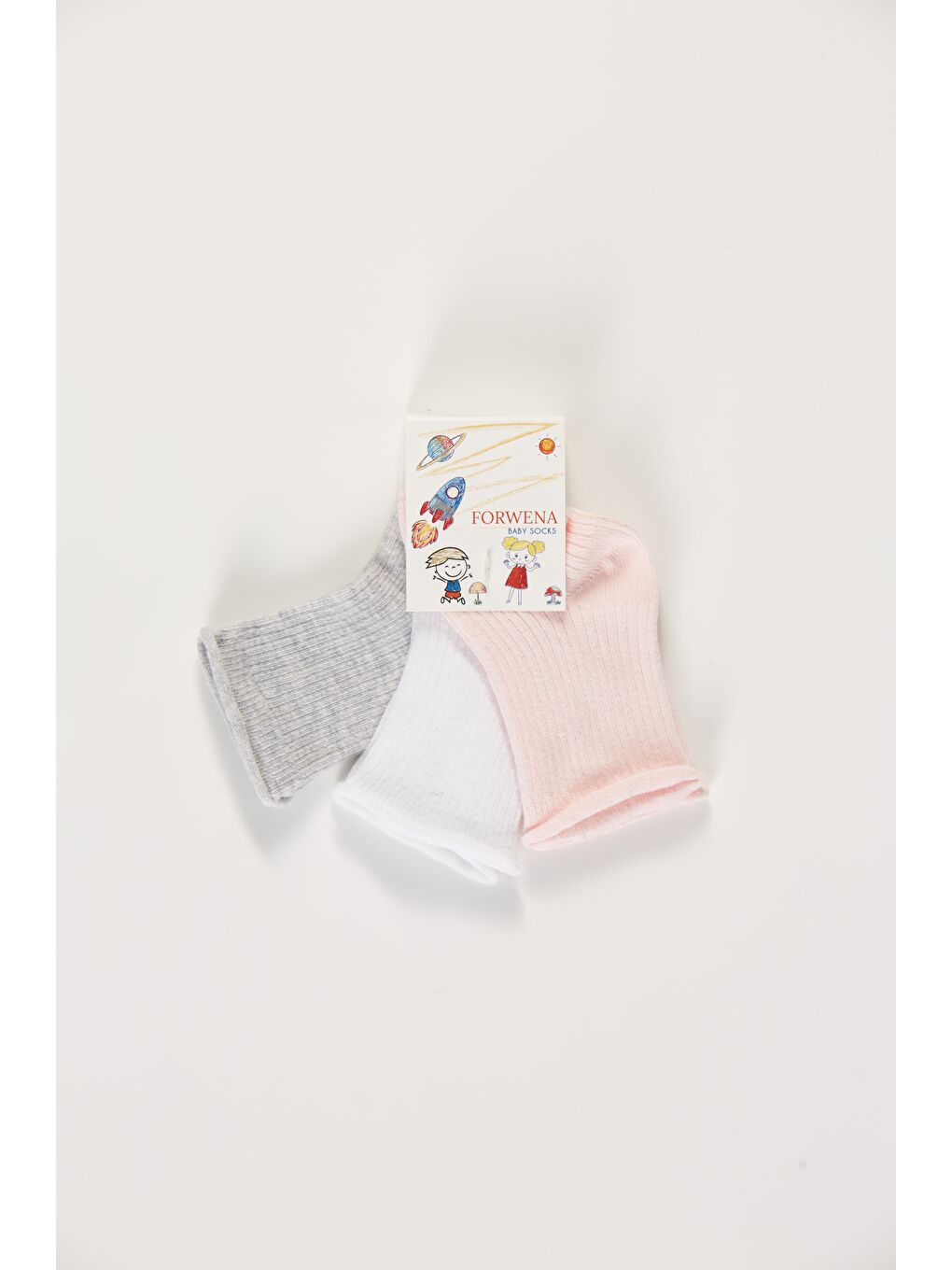 Karışık Baby Socks 3'lü Paket Bebek Renkli Pamuklu Lastiksiz Dikişsiz Soket Çorap