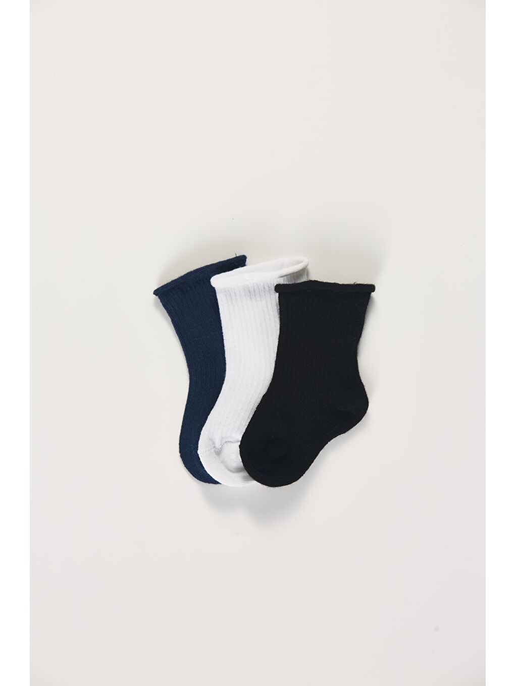 Karışık Baby Socks 3'lü Paket Bebek Renkli Pamuklu Lastiksiz Dikişsiz Soket Çorap-1