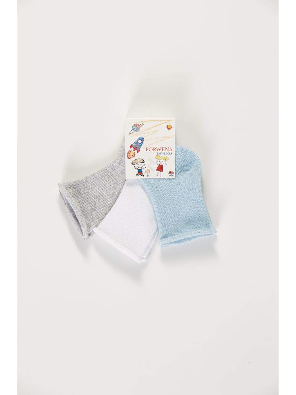Karışık Baby Socks 3'lü Paket Bebek Renkli Pamuklu Lastiksiz Dikişsiz Soket Çorap