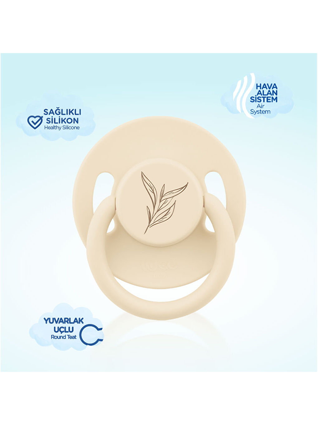 Pure Yuvarlak Uçlu Kauçuk Emzik No:2 - KREM-2