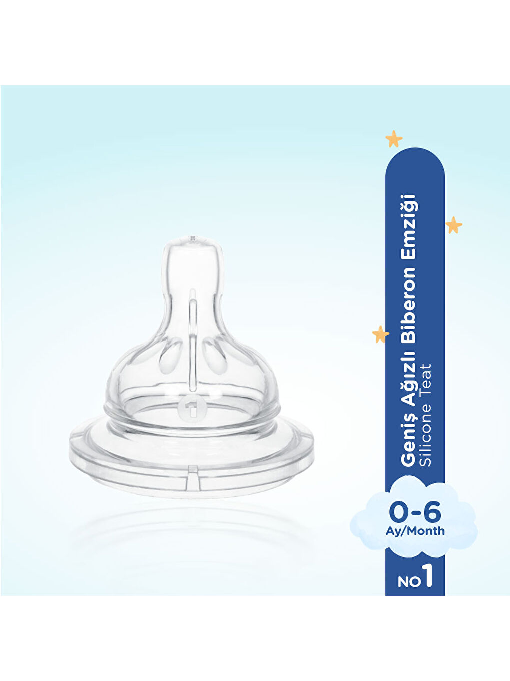 Silikon Biberon Emziği Geniş Ağızlı No:1-1
