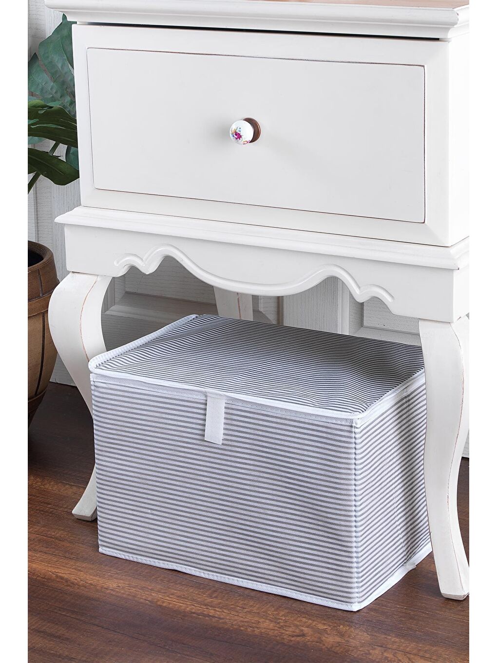 Gri Crate | Large Çok Amaçlı Organizer Düzenleyici Kutu | Hurç Sandık 38x33x33 Cm