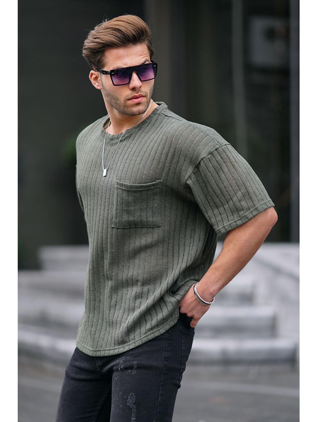 Yeşil Oversize Erkek Tişört 6180