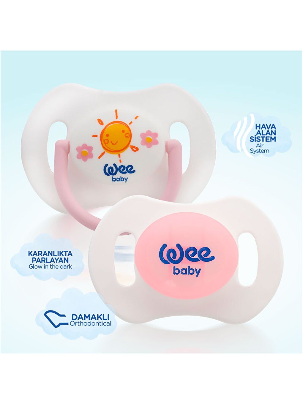 2'li Gece Gündüz Emzik No:2 (Saklama Kabı Hediyeli) - PEMBE-3