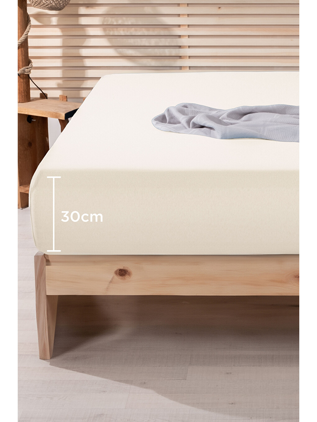 Ranforce %100 Pamuk 120x200 Tek Kişilik Lastikli Çarşaf Ekru-1