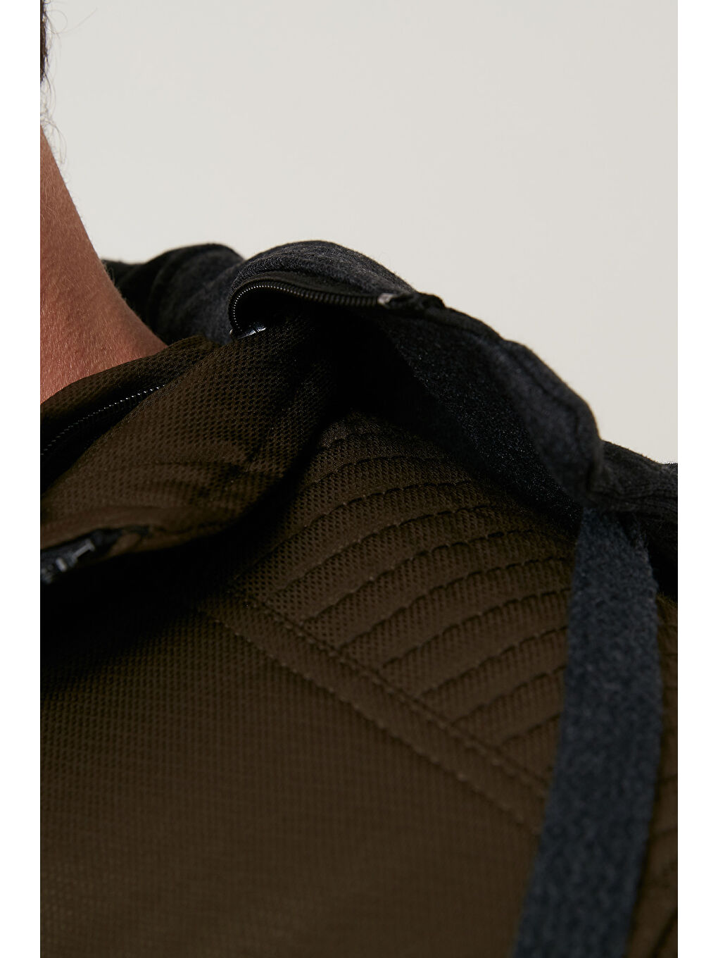 Haki Slim Fit Peluş Astarlı Çıkarılabilir Kapüşonlu Erkek Mont 5855031-5