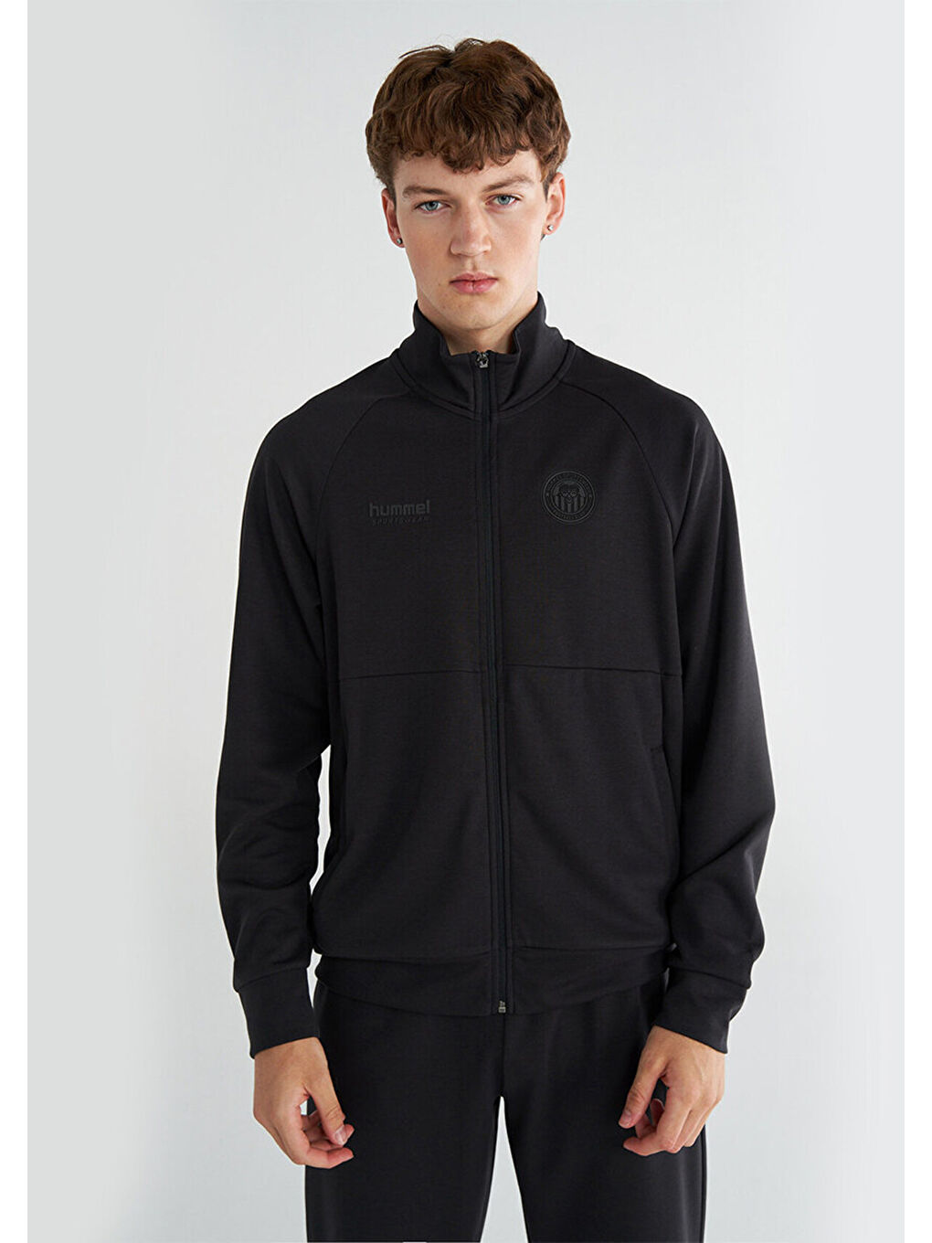 Mariner Siyah Dik Yaka Erkek Fermuarlı Sweatshirt Hırka