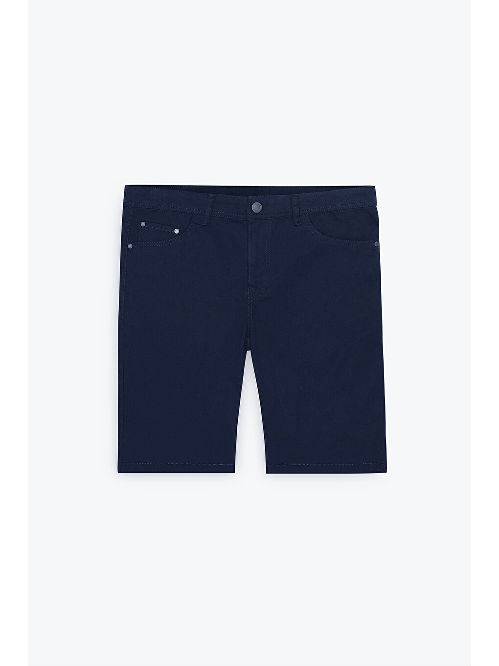 Erkek Lacivert Slim Fit Dar Kesim Yan Cepli Gofre Desenli Şort-6