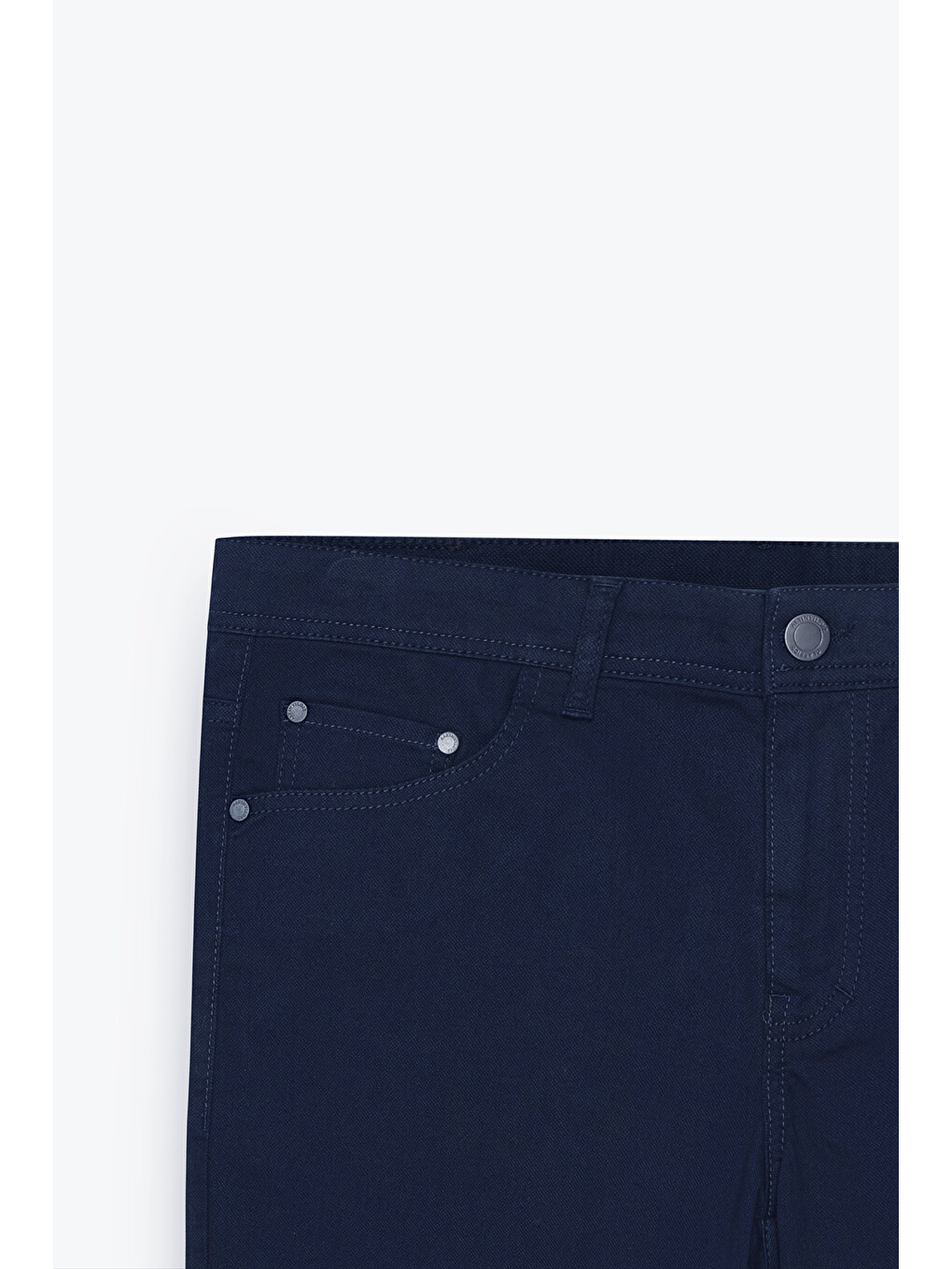 Erkek Lacivert Slim Fit Dar Kesim Yan Cepli Gofre Desenli Şort-7