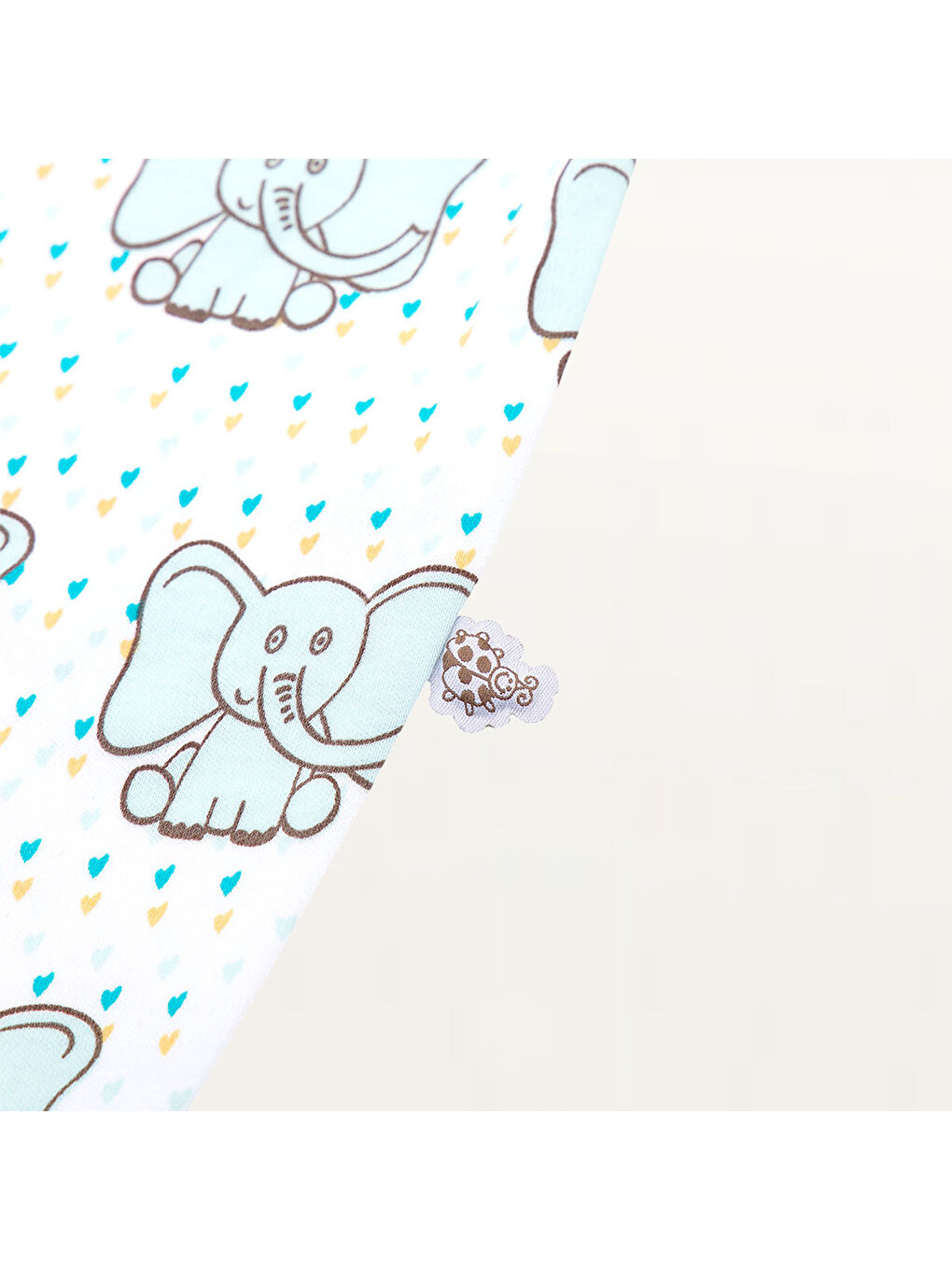 Turkuaz Borneo Bebek Tulumu %100 Organik Pamuk Penye Baskılı Mint-3