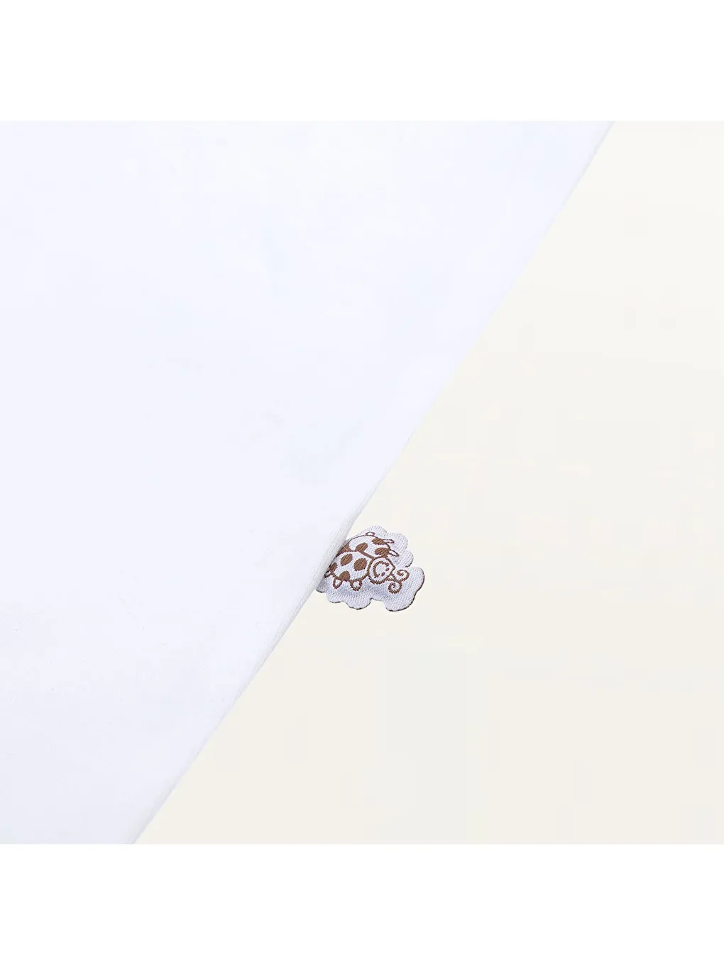 Turna Bebek Tulumu %100 Organik Pamuk Penye Baskılı Beyaz-Turkuaz-3