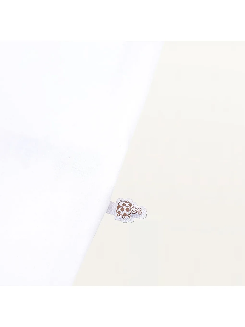 Pembe Turna Bebek Tulumu %100 Organik Pamuk Penye Baskılı Beyaz-Somon-3