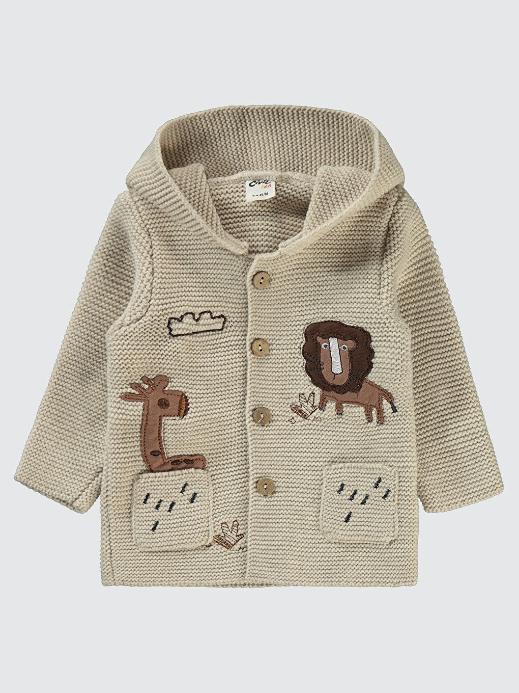 Kız Bebek Hırka 6-18 Ay Bej