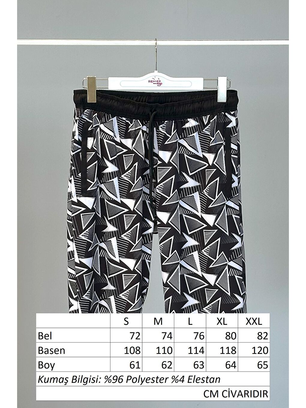 Siyah Desenli Erkek Şort Kapri Mayo RKS-03-4