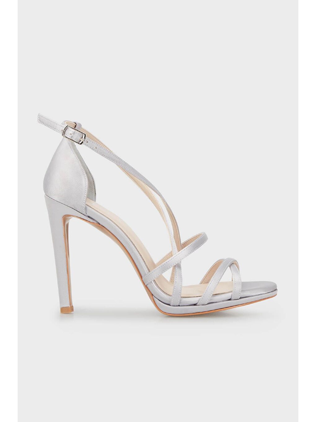 Gri Kemerli Topuklu Abiye Ayakkabı 3475891101