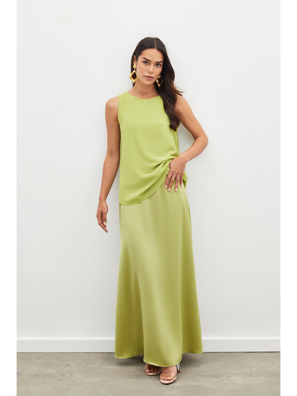 Kolsuz Salaş Bluz - Yağ Yeşili