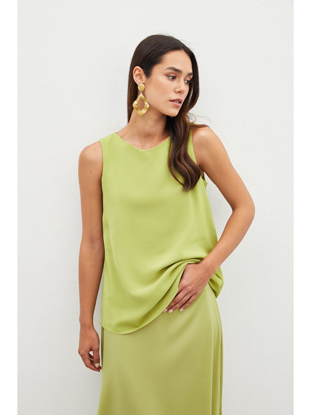 Kolsuz Salaş Bluz - Yağ Yeşili-2