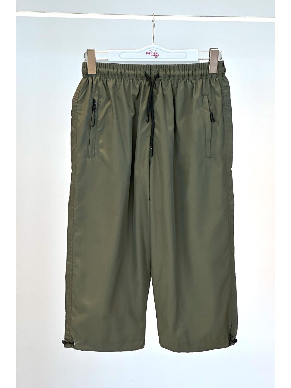 Erkek Havuz Deniz Uzun Kapri Şort Mayo RKS-01 Haki-2