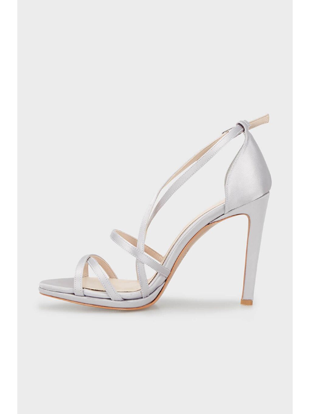 Gri Kemerli Topuklu Abiye Ayakkabı 3475891101-1