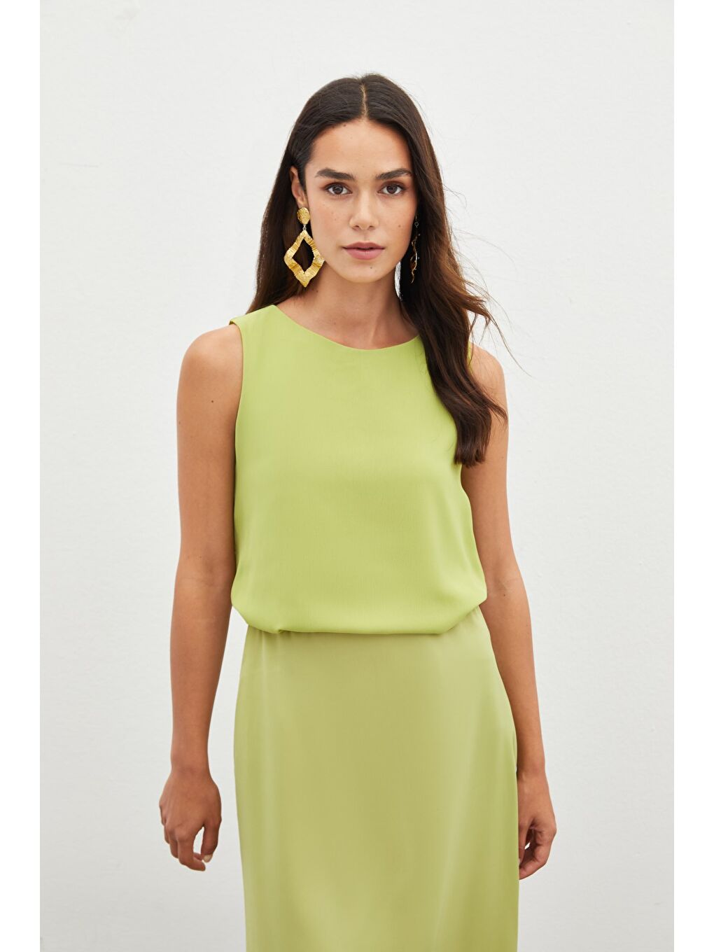 Kolsuz Salaş Bluz - Yağ Yeşili-5