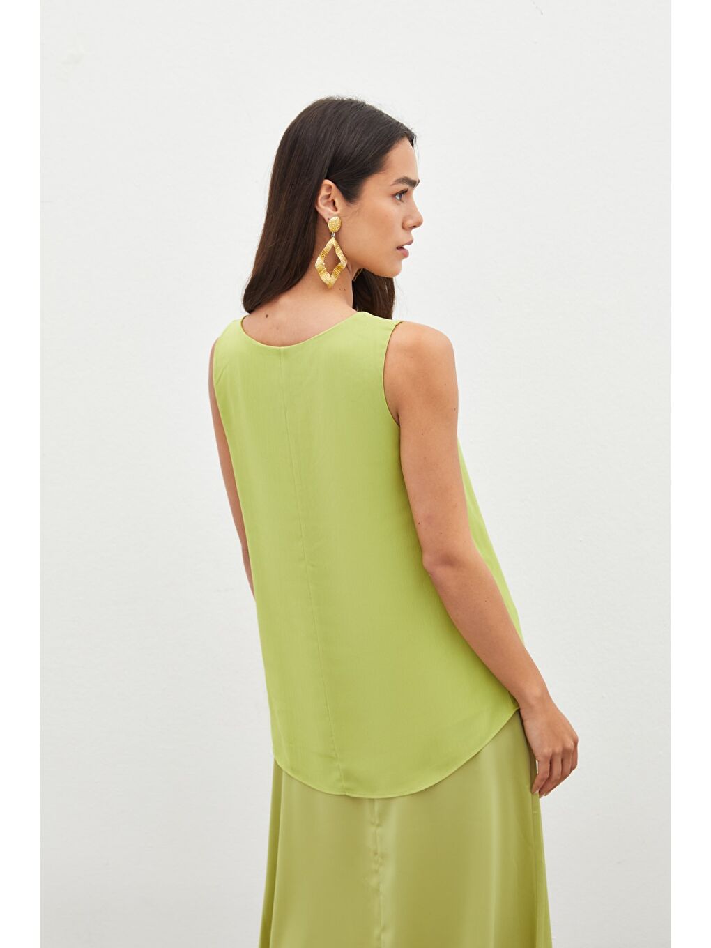 Kolsuz Salaş Bluz - Yağ Yeşili-6