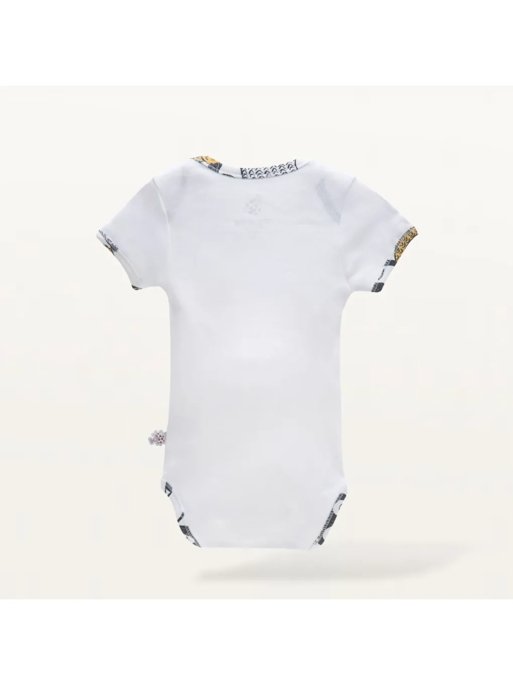 Pingu 2'li Bebek Zıbın Kısa Kollu %100 Organik Pamuk Penye Baskılı Beyaz-Antrasit-2