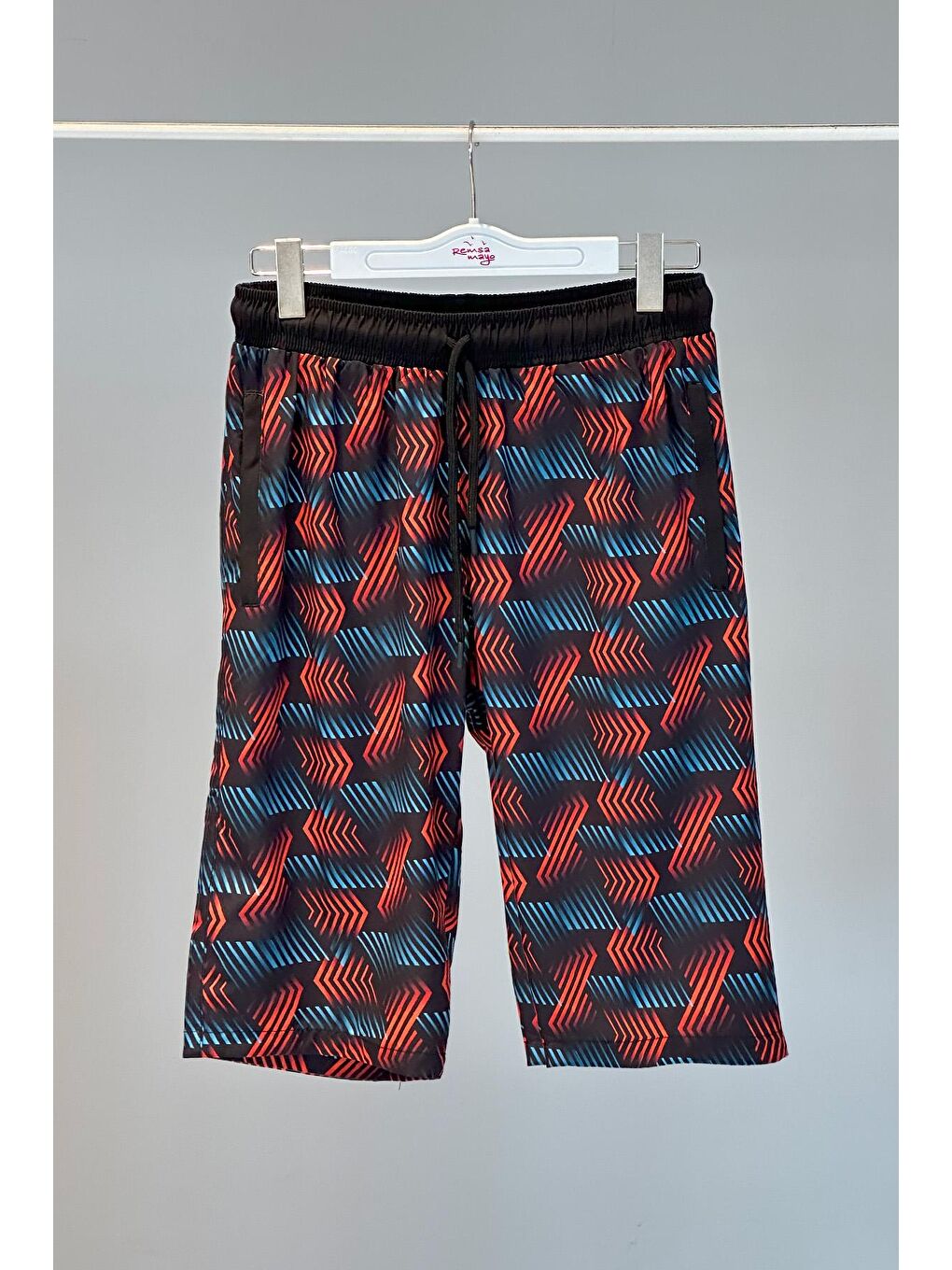 Siyah Desenli Erkek Şort Kapri Mayo RKS-04-2