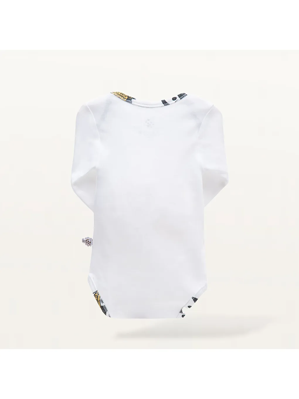 Pingu 2'li Bebek Zıbın Uzun Kollu %100 Organik Pamuk Penye Baskılı Beyaz-Antrasit-3